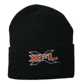 XFL Arena Football League Logo Cuffed Knit Beanie, Black Winter Hat